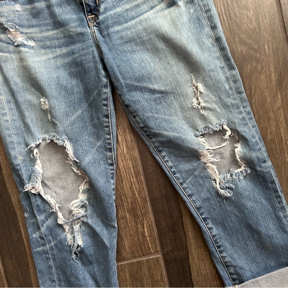 AG Adriano Goldschmied Ex Boyfriend Slouchy Slim Distressed Jeans 12 Yr Ara 25 - Picture 3 of 8